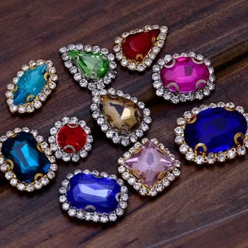 10x14mm Teardrop crystal Pointed Back Rhinestones Glass Crystal dress jewellery making shoes clear 50pcs 10184150