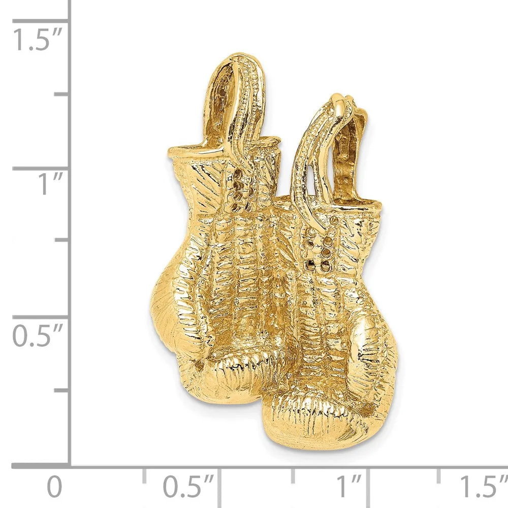 14K 3-D Textured Double Boxing Gloves Slide