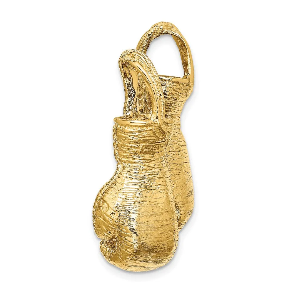 14K 3-D Textured Double Boxing Gloves Slide