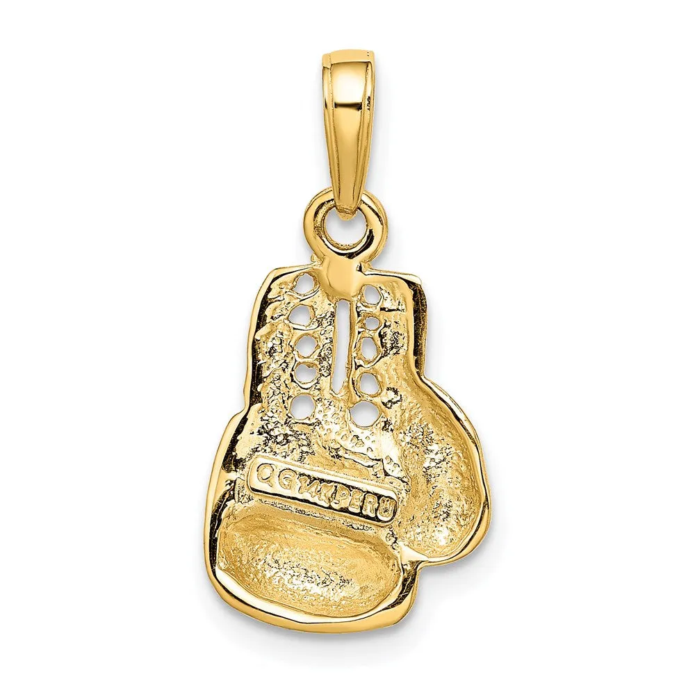 14K Polished Cut-out Boxing Glove Charm