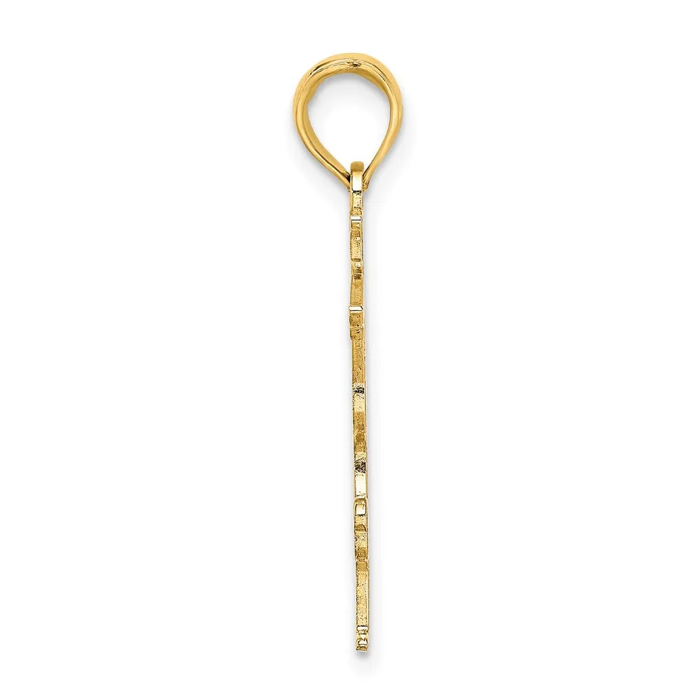 14k Solid Polished Gymnast Charm