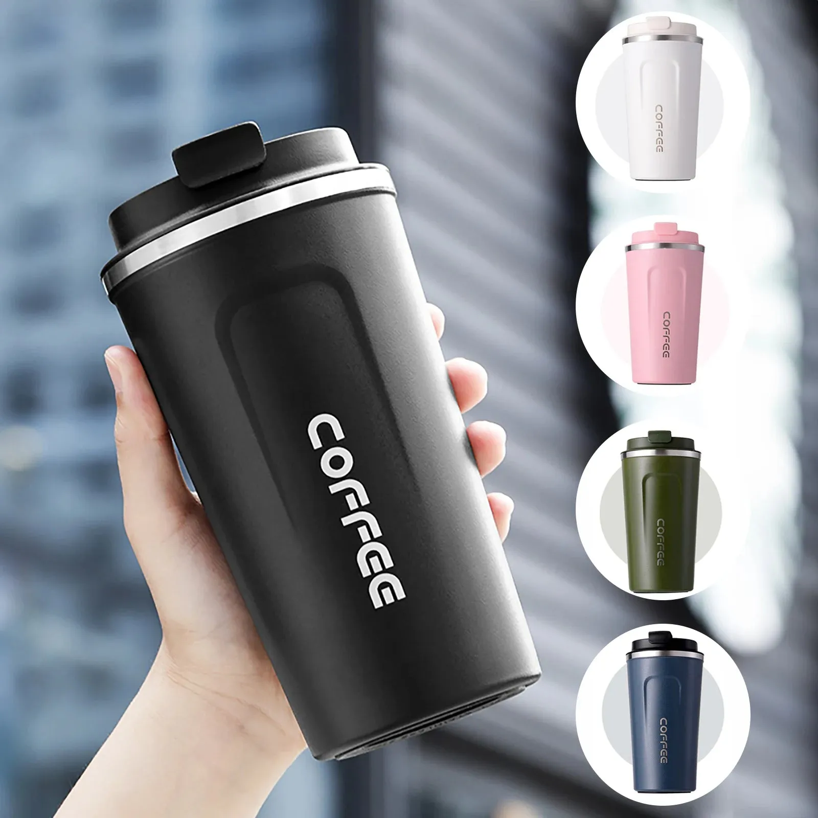 380/510ml Insulated Stainless Steel Thermos Coffee Mug Leakproof