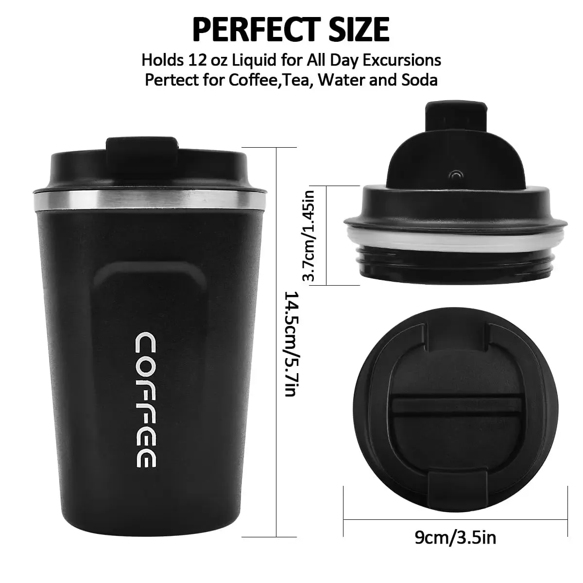 380/510ml Insulated Stainless Steel Thermos Coffee Mug Leakproof
