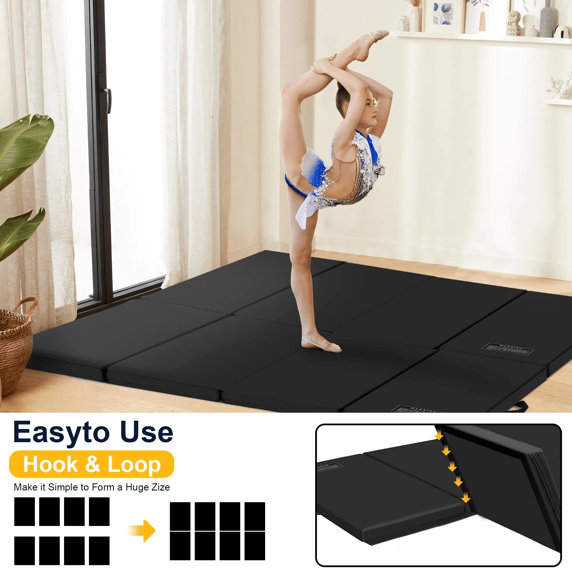 3'x6'x2 Thick Folding Gymnastics Exercise Mat Aerobics Stretching Yoga Mats