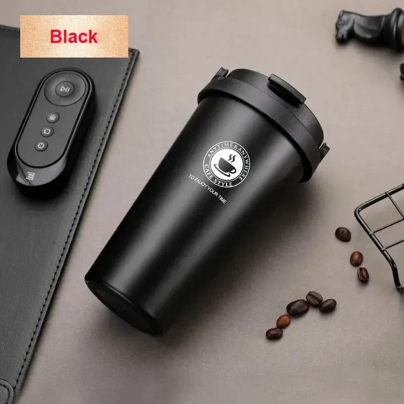 500ml Insulated Travel Coffee Cup – Double Wall Leak-Proof Stainless Steel Tumbler with Lid and Handle