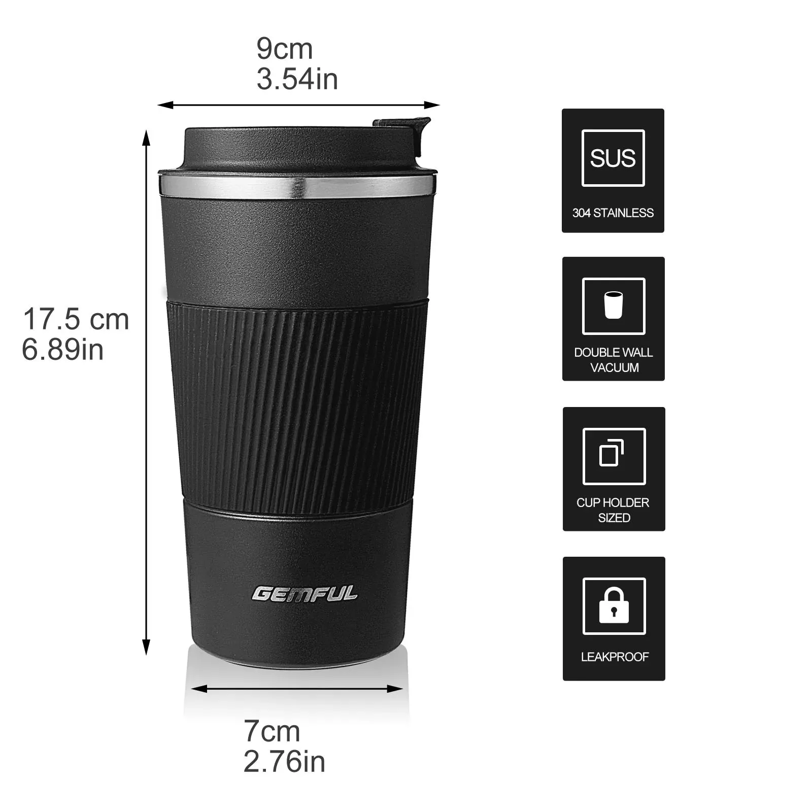 510ml Vacuum Insulated Travel Coffee Mug Flask
