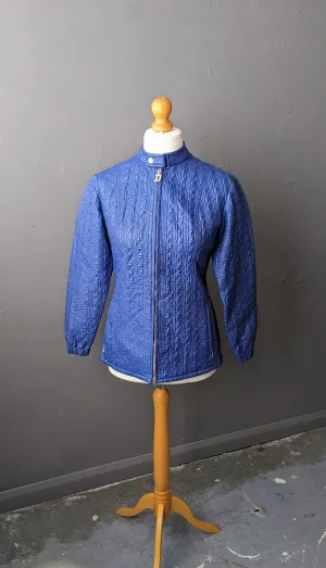 60s Quilted Ski Jacket, Vintage Snow Coat, Retro Winter Sports, Size Medium