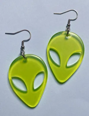 ALIEN EARRINGS - GREEN