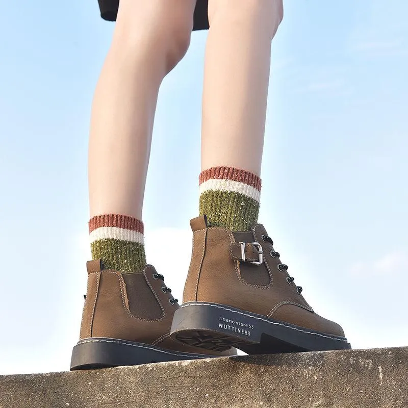 Autumn Early Winter Shoes Women Flat Heel Boots Fashion Women's Boots Brand Woman Ankle Botas