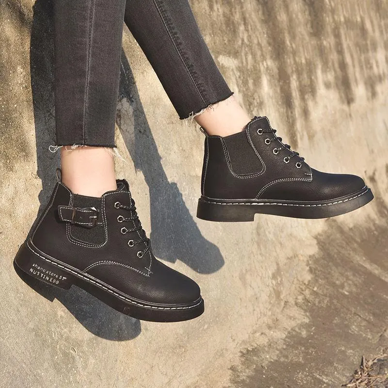 Autumn Early Winter Shoes Women Flat Heel Boots Fashion Women's Boots Brand Woman Ankle Botas