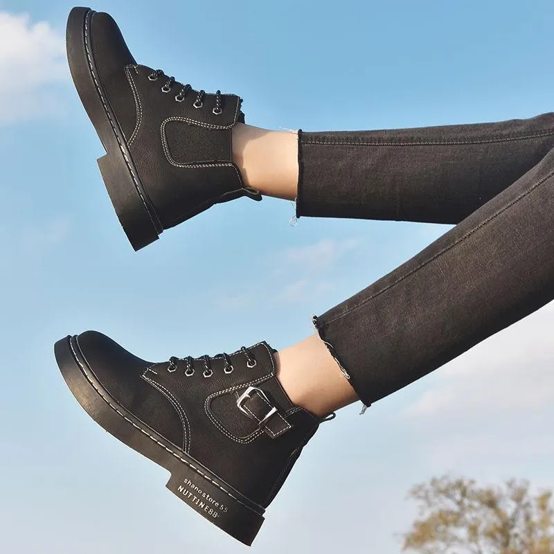 Autumn Early Winter Shoes Women Flat Heel Boots Fashion Women's Boots Brand Woman Ankle Botas