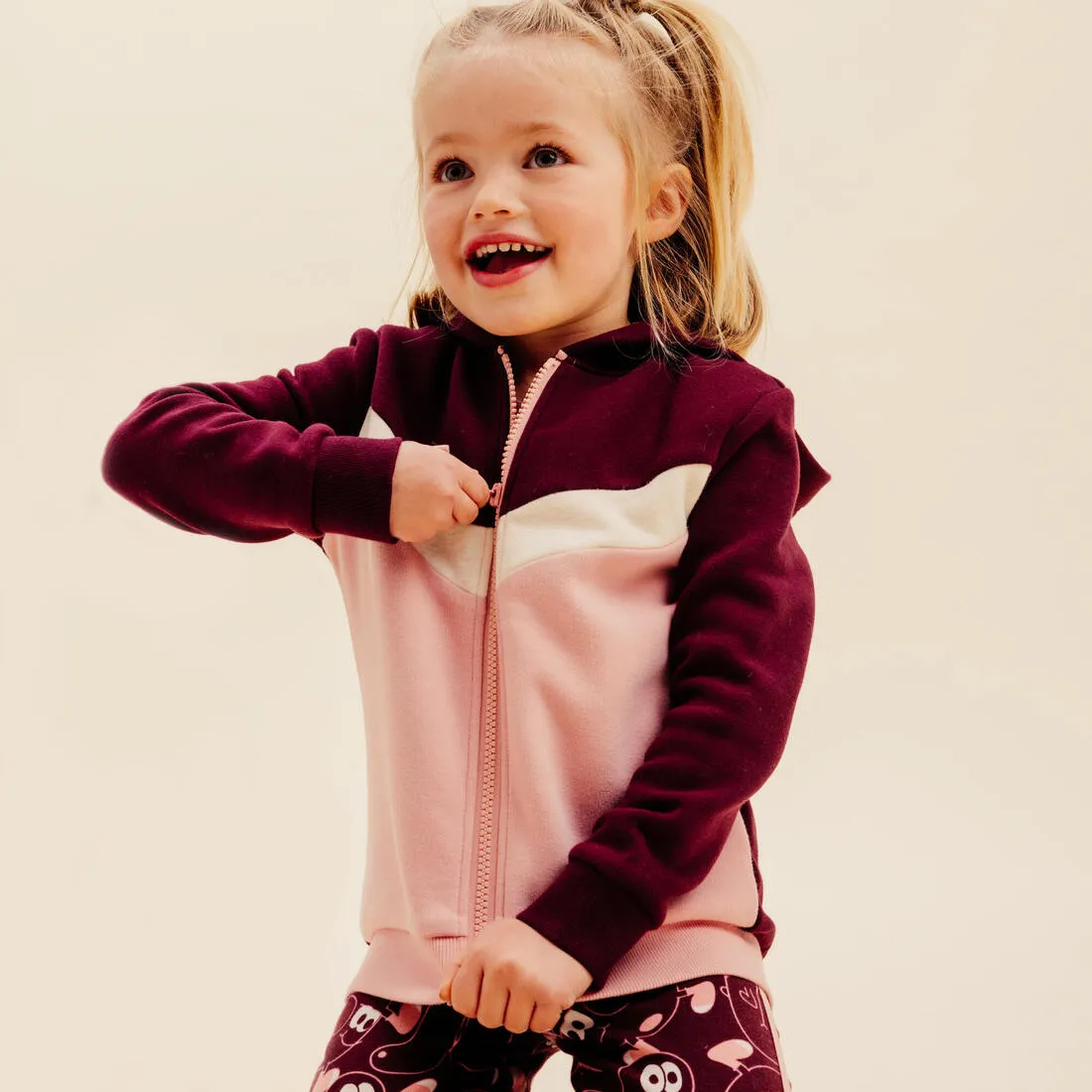 Baby's Basic Zip-Up Sweatshirt - Grey With Design