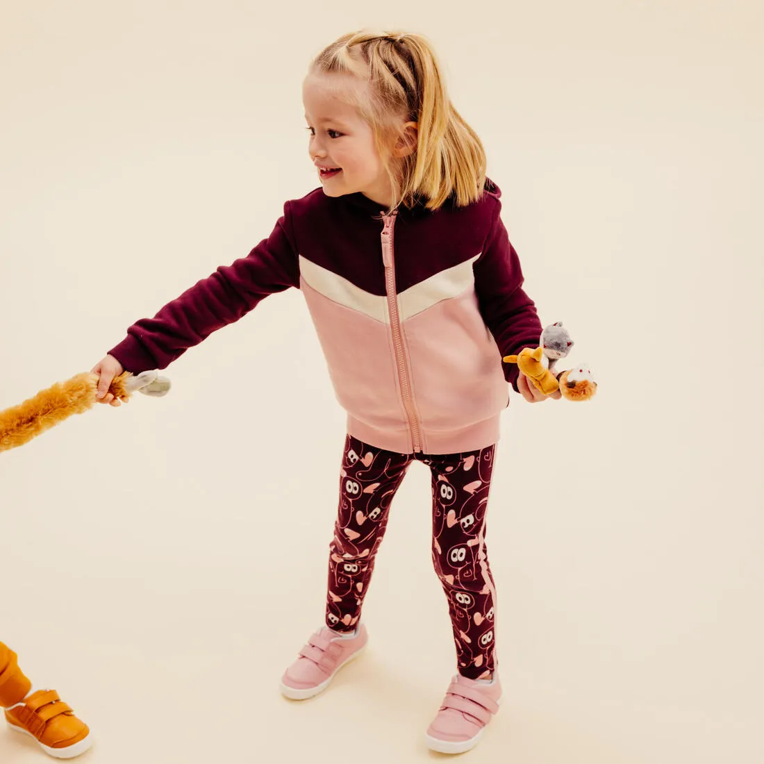 Baby's Basic Zip-Up Sweatshirt - Grey With Design