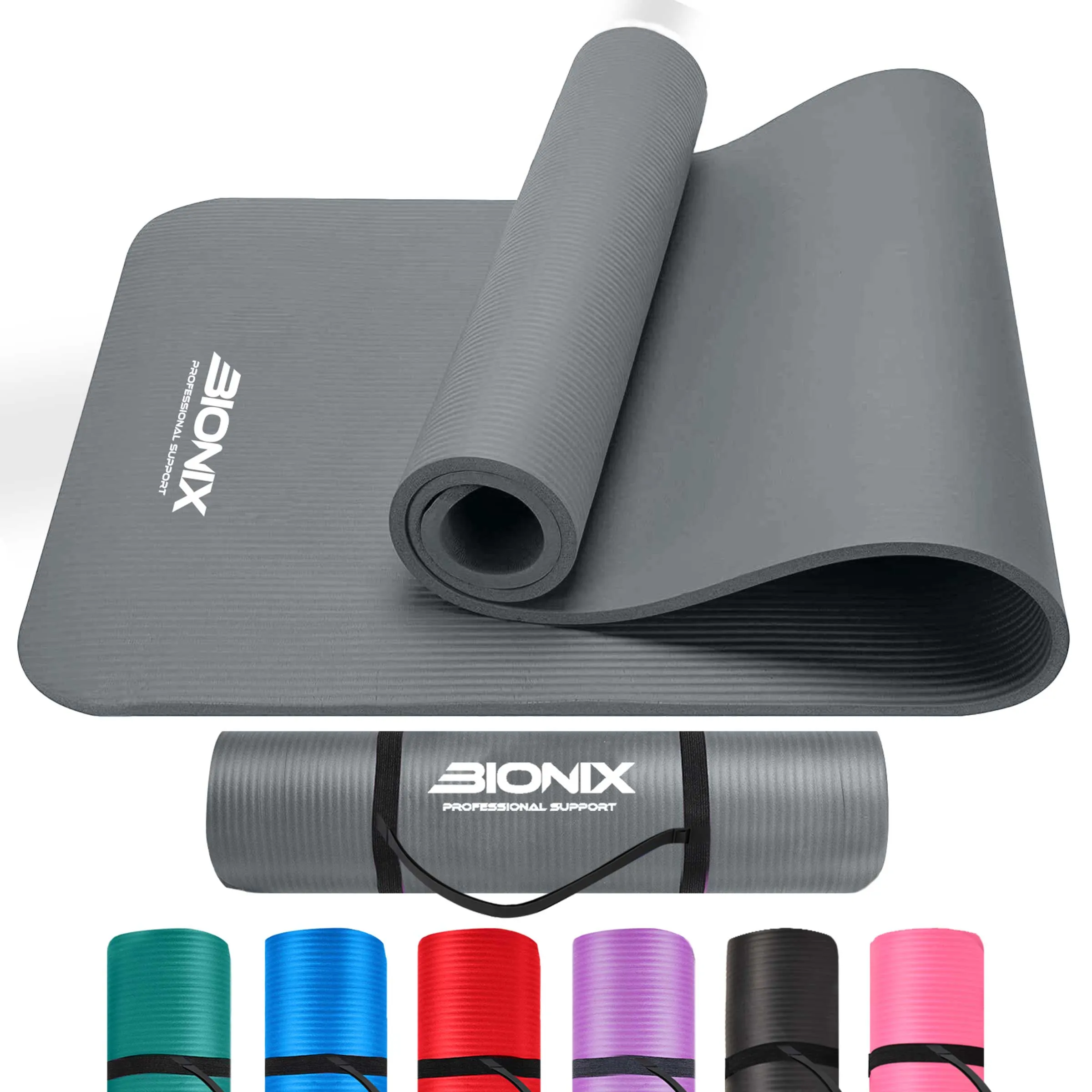 Bionix Yoga Mat - Thick NBR Foam Fitness Workout - Pilates Mat