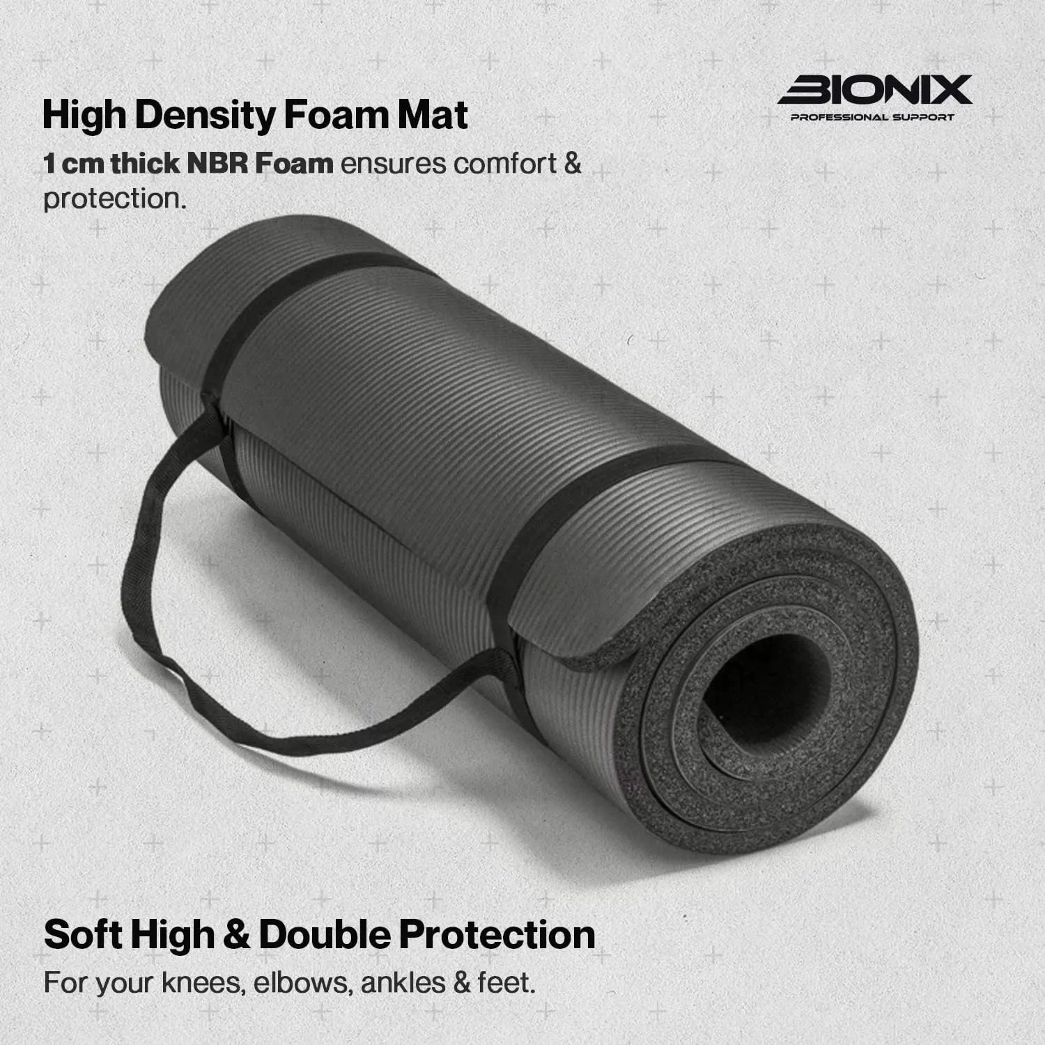 Bionix Yoga Mat - Thick NBR Foam Fitness Workout - Pilates Mat