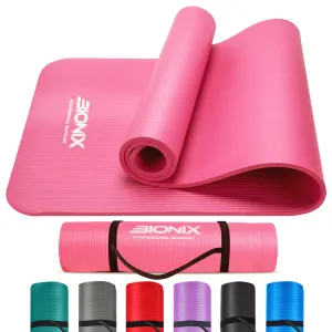 Bionix Yoga Mat - Thick NBR Foam Fitness Workout - Pilates Mat