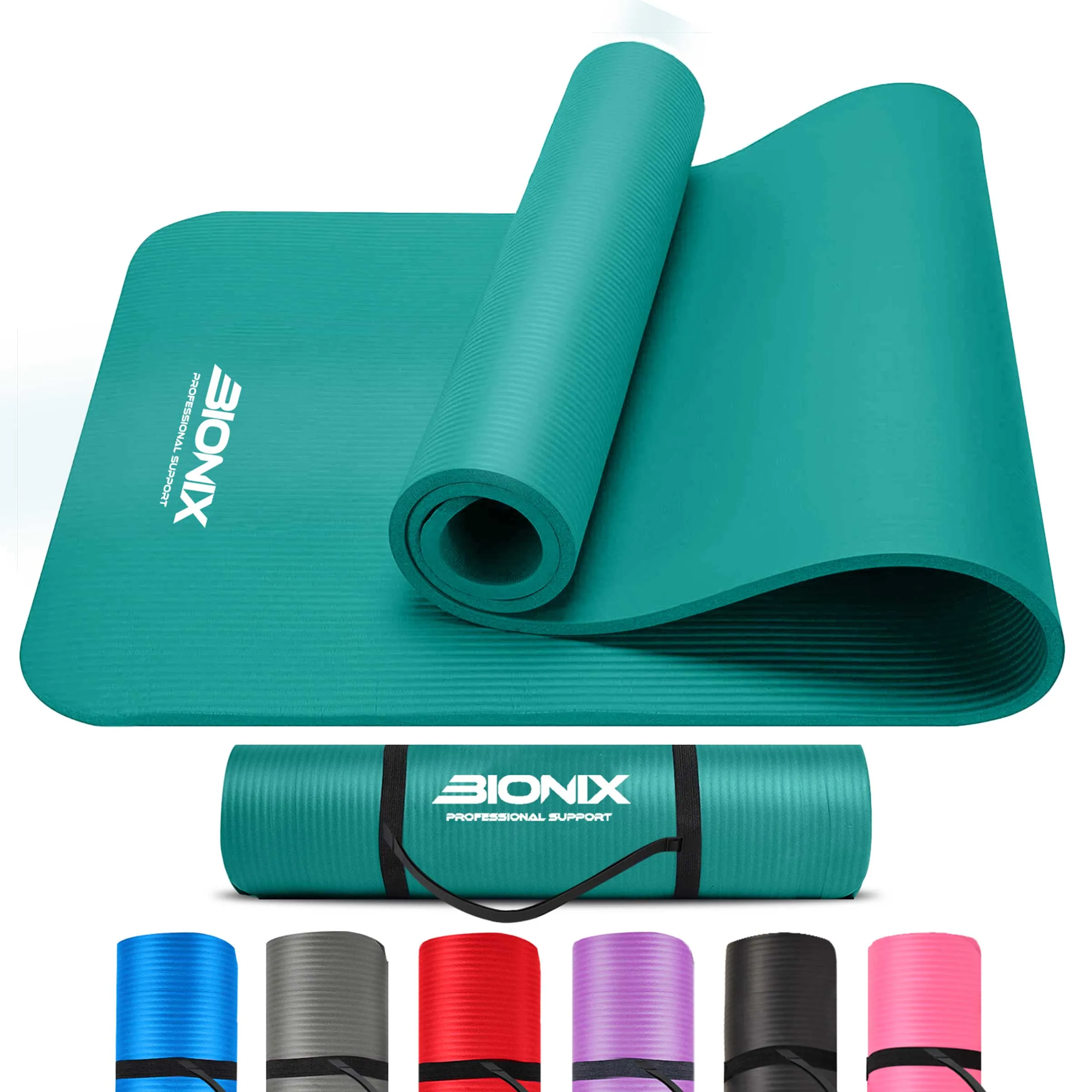 Bionix Yoga Mat - Thick NBR Foam Fitness Workout - Pilates Mat