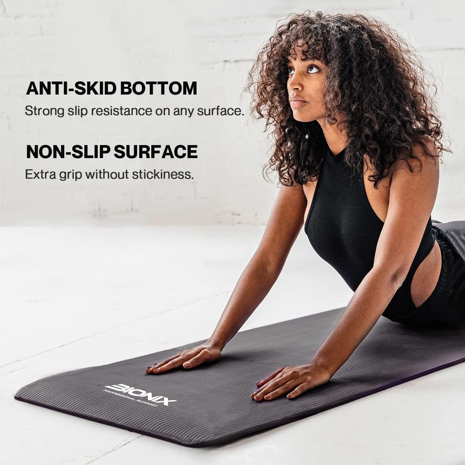 Bionix Yoga Mat - Thick NBR Foam Fitness Workout - Pilates Mat