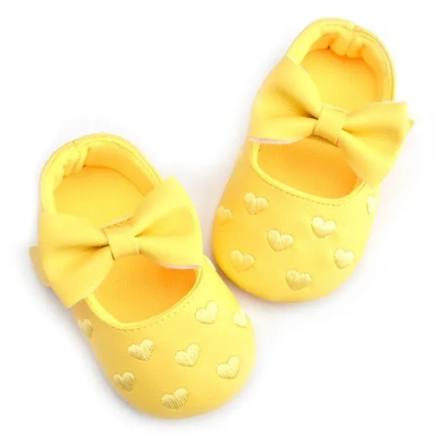 Children's Soft Non-Slip PU Leather Shoes for Baby Girls with Bow