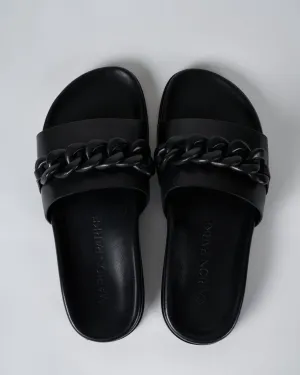 christine sandal - black leather