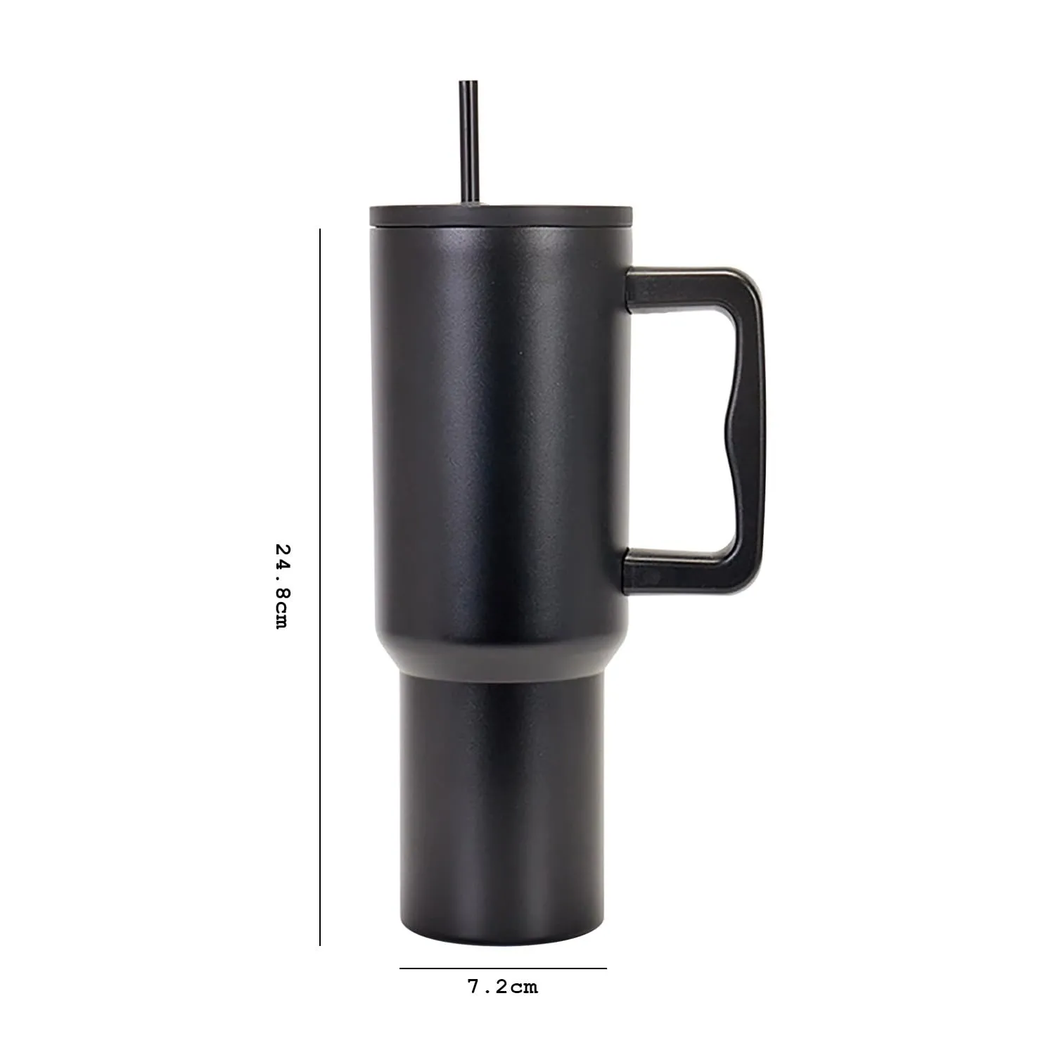 CLINK - [Personalised] 1.2L Stainless Steel Tumbler with Handle Straw & Lid - Midnight Black Color