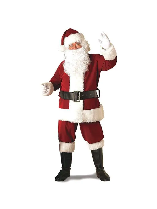 Deluxe Ultra Velvet Santa Suit, Red/White, Xx Large