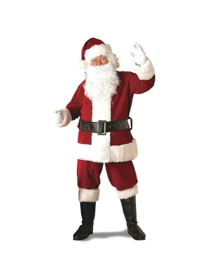 Deluxe Ultra Velvet Santa Suit, Red/White, Xx Large