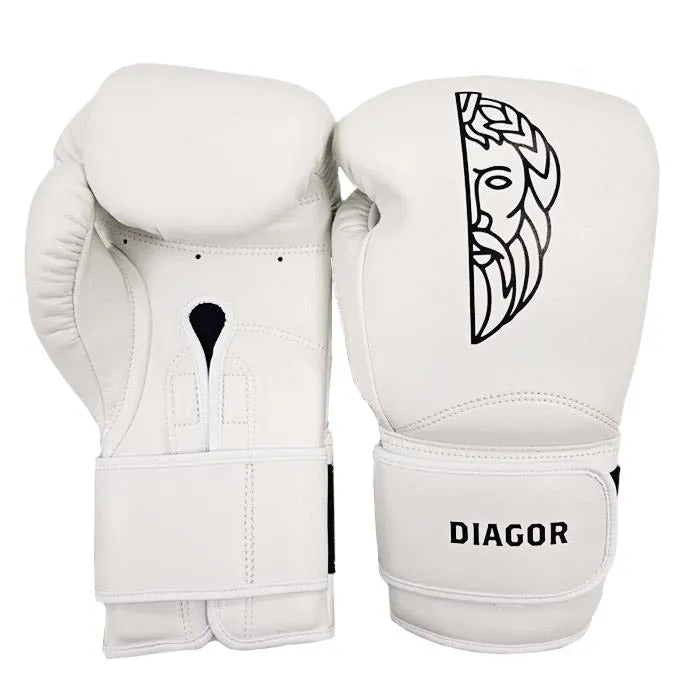 Diagor Olympic Elite Boxing Gloves 14oz Ivory White