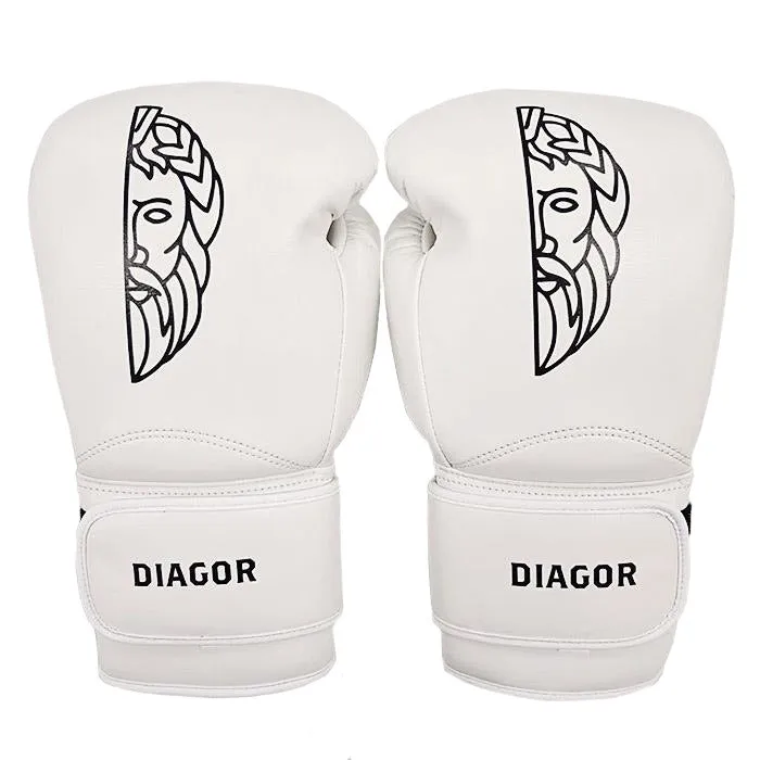Diagor Olympic Elite Boxing Gloves 14oz Ivory White