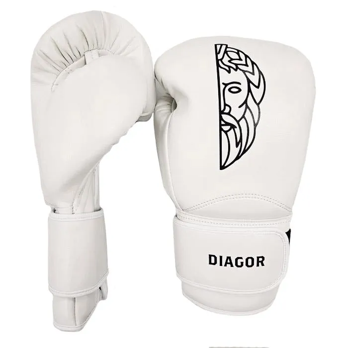 Diagor Olympic Elite Boxing Gloves 14oz Ivory White