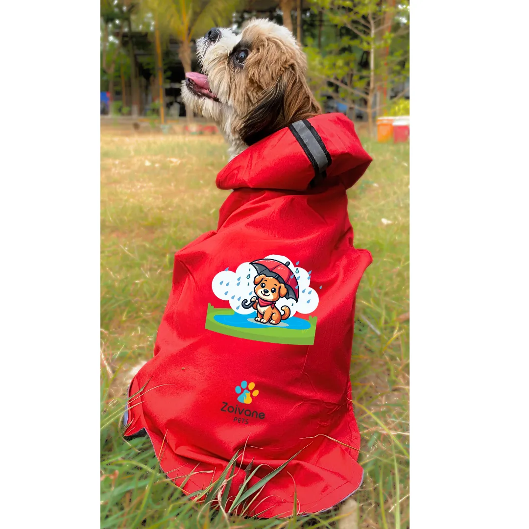 Dog Raincoat XL "Dogs Just Wanna Have Fun!" Printed Raincoat For Dogs, Labrador, Golden Retriever, Shihtzu, German Shepherd & Similar (Pack of 1)