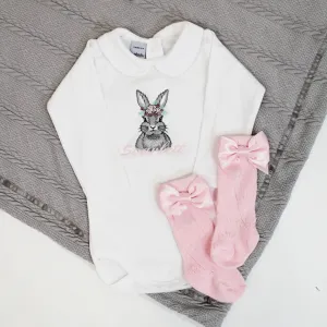 Embroidered Floral Animals Personalised Babyvest (Various Animals)