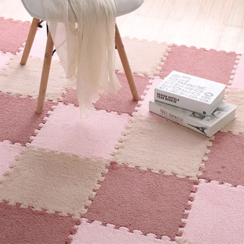 EVA Crawling Mat Stitching Suede Floor Mat Baby Play Mat Home Fashion Living Room Bedroom Puzzle Foam Carpet 30*30*1cm