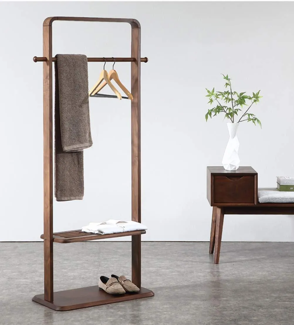 Excellent.store Solid Wood Coat Rack Bedroom Floor Storage Hanger Simple Clothes Rack Home Hanger - Coat Rack 5014 (Color : B)