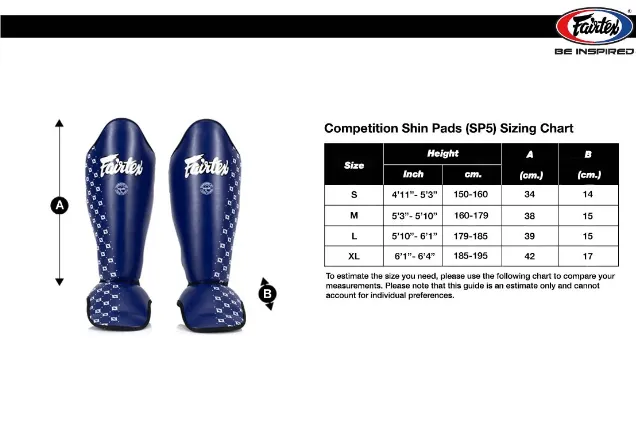 Fairtex Muay Thai Kick Boxing MMA Competion Shin Guards Shinguard Instep Leg Pads