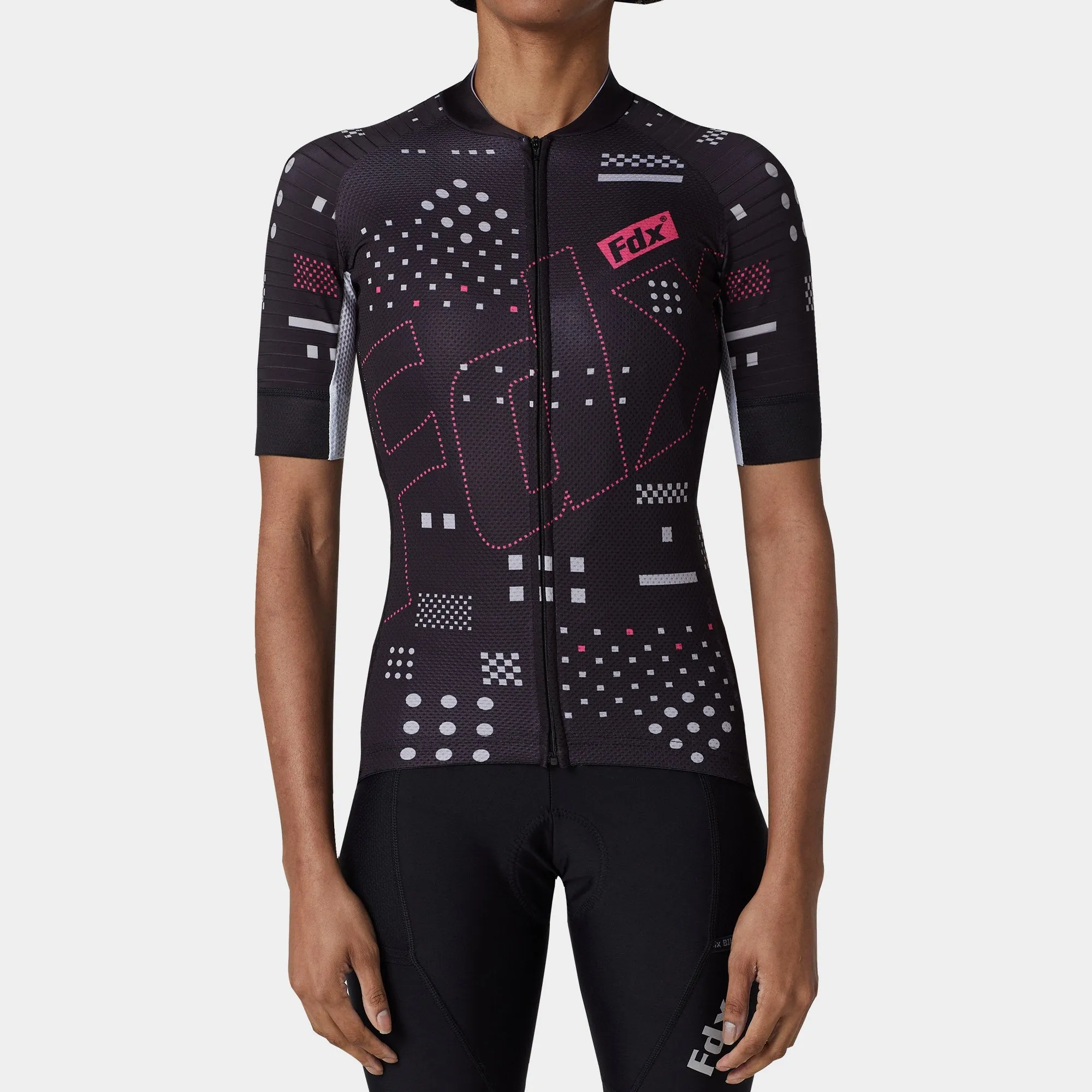 Fdx All Day Black Women's & Girl's Summer Short Sleeve Cycling Jersey