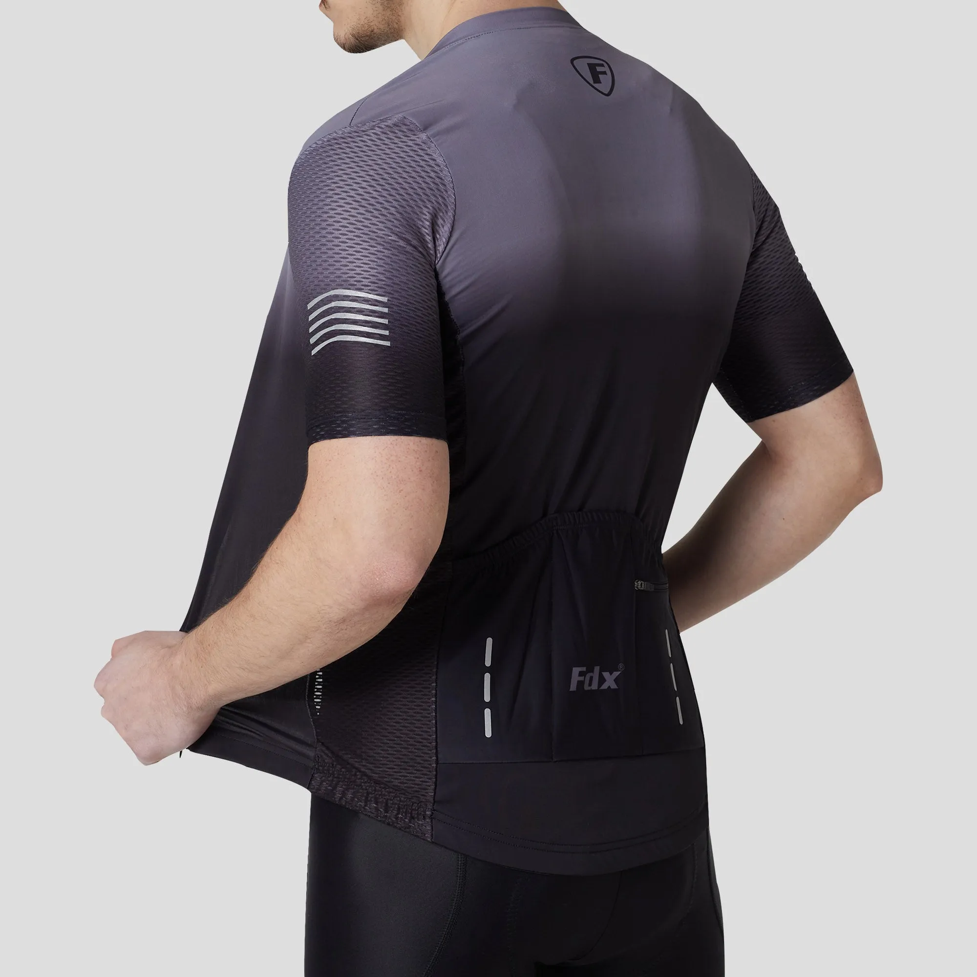 Fdx Duo Grey / Black Men's & Boy's Short Sleeve Summer Cycling Jersey