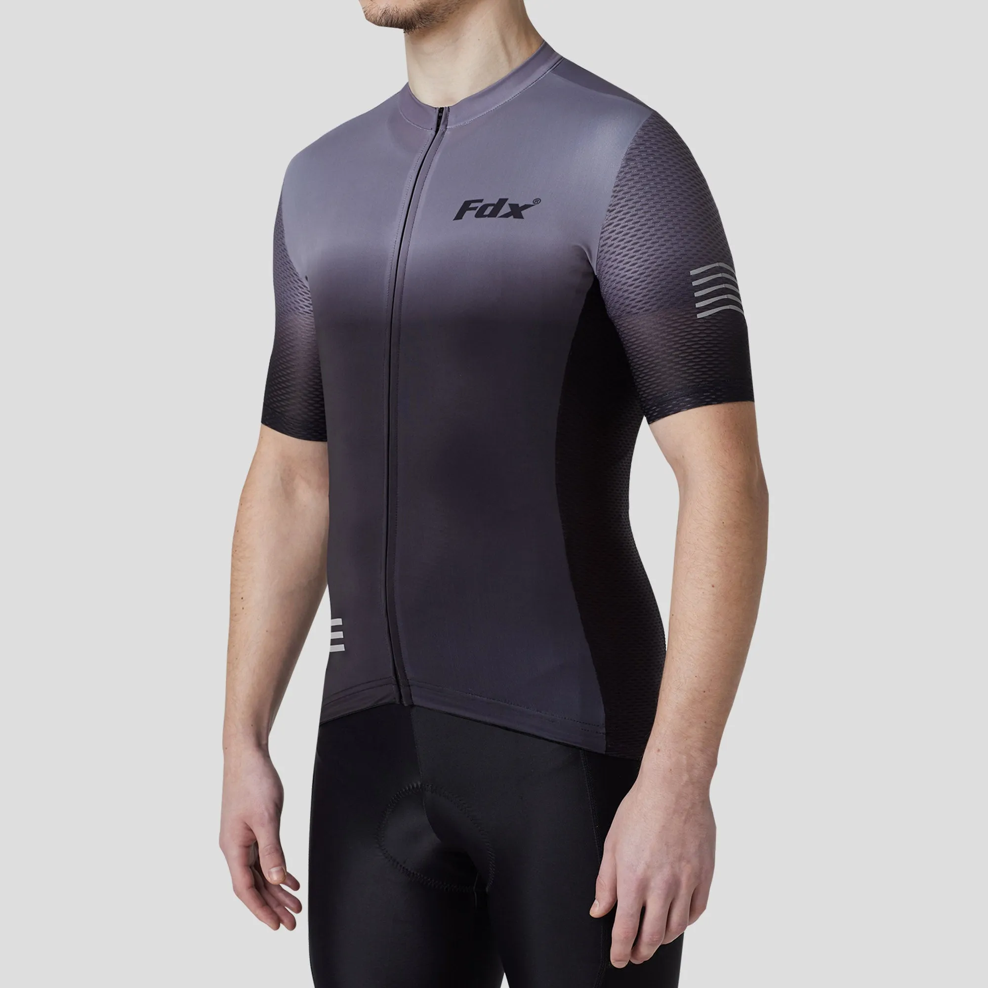 Fdx Duo Grey / Black Men's & Boy's Short Sleeve Summer Cycling Jersey