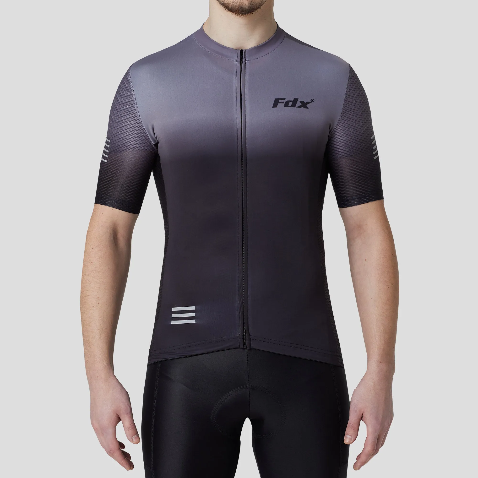 Fdx Duo Grey / Black Men's & Boy's Short Sleeve Summer Cycling Jersey