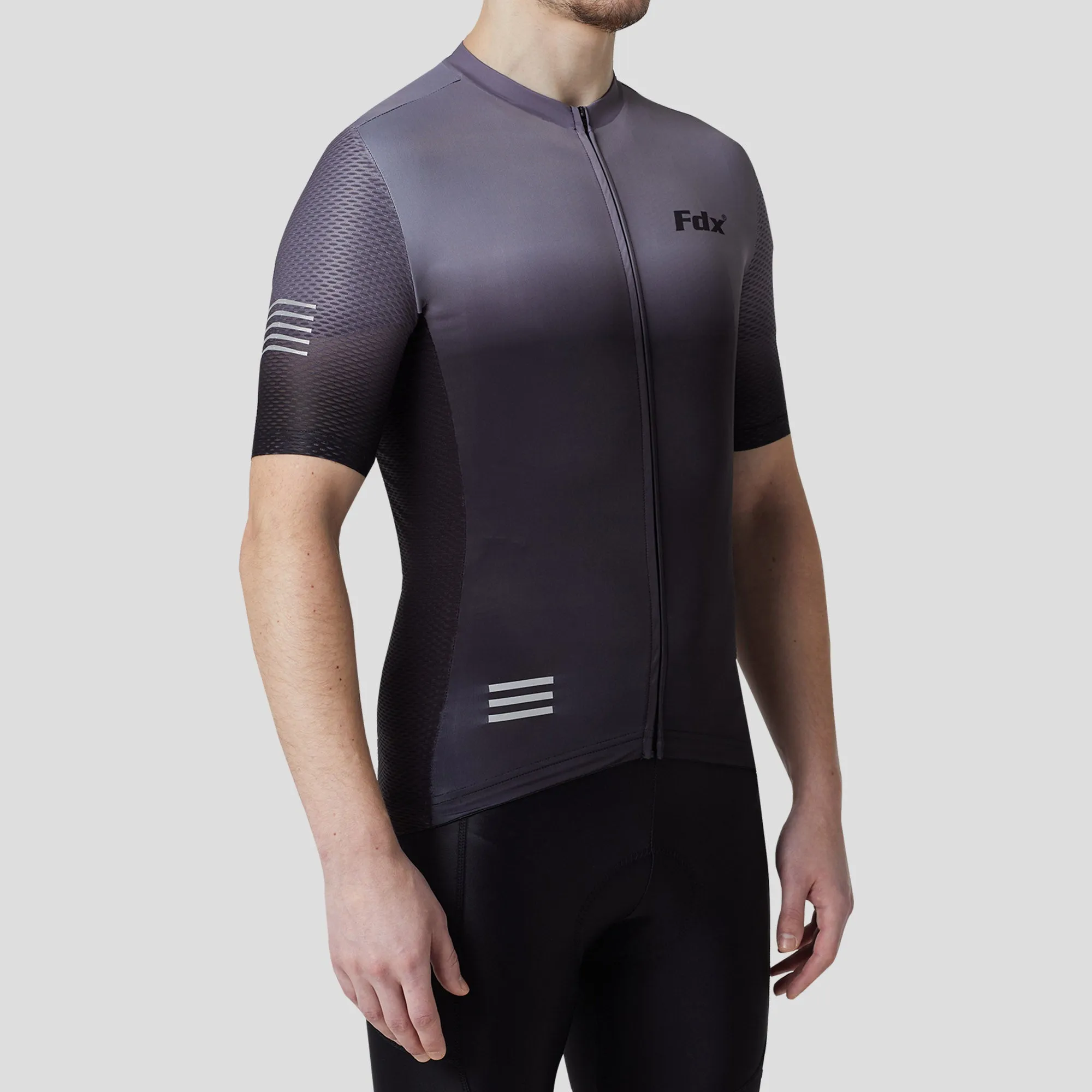 Fdx Duo Grey / Black Men's & Boy's Short Sleeve Summer Cycling Jersey