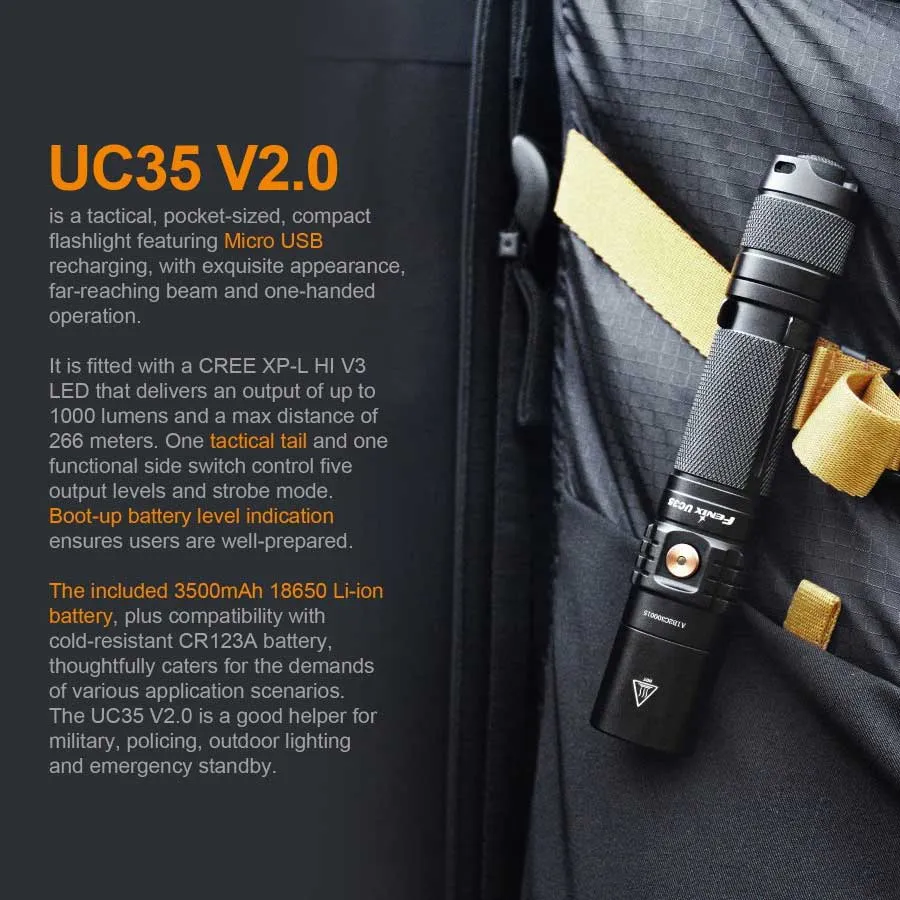 Fenix UC35 V2.0 Rechargeable LED Torch