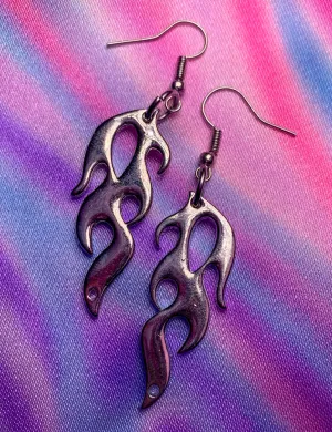 FLAME EARRINGS - SILVER