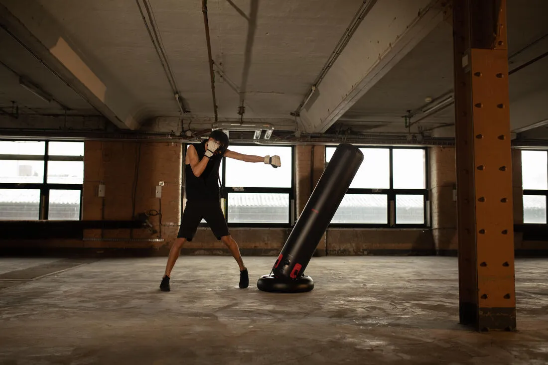 Freestanding inflatable punching bag with weightable base