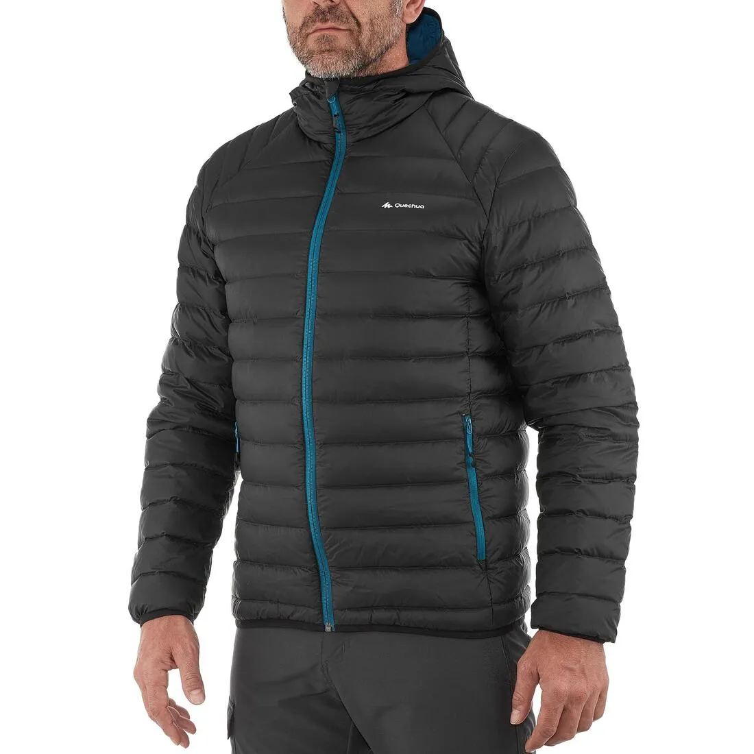 Full Down Men's Hiking Padded Jacket - Black