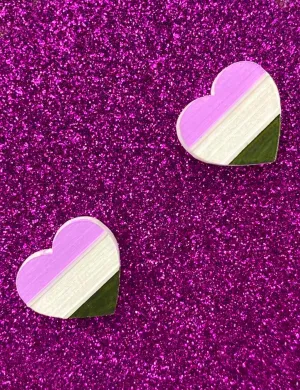 GENDERQUEER PRIDE HEART STUDS