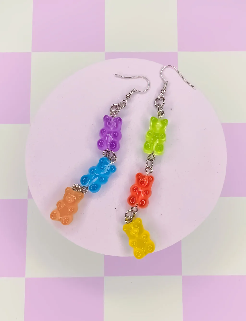 GUMMI BEAR CHAIN EARRINGS - RAINBOW