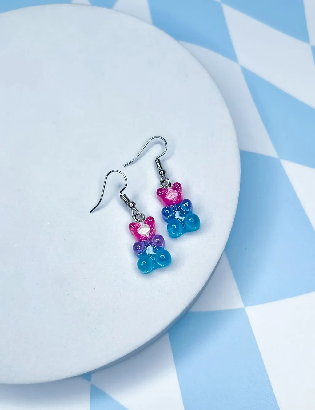GUMMI BEAR EARRINGS - PINK/BLUE