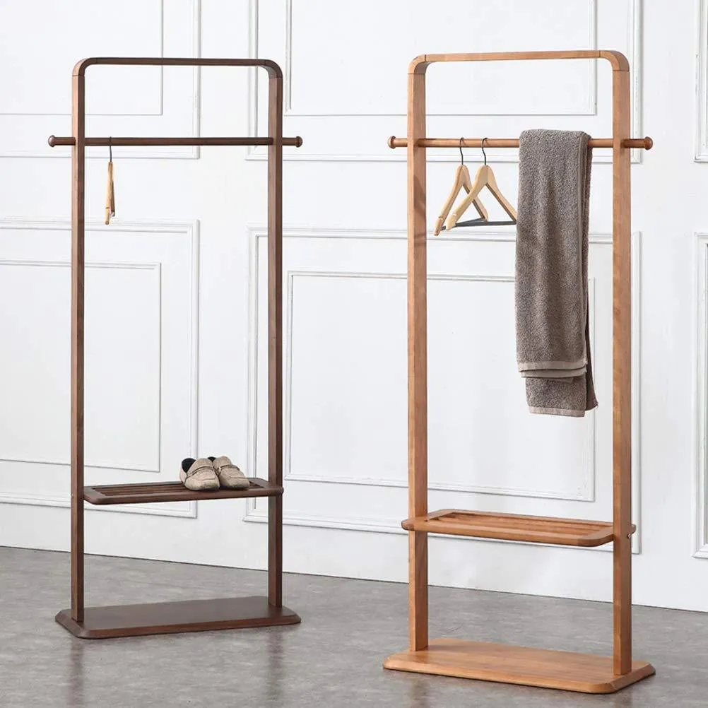 HATHOR-23 - Coat Rack Solid Wood Coat Rack Bedroom Floor Storage Hanger Simple Clothes Rack Home Hanger (Color : B)