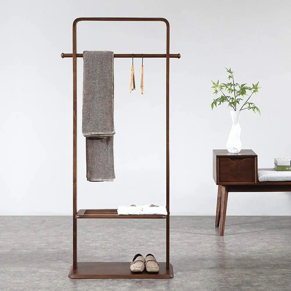 HATHOR-23 - Coat Rack Solid Wood Coat Rack Bedroom Floor Storage Hanger Simple Clothes Rack Home Hanger (Color : B)