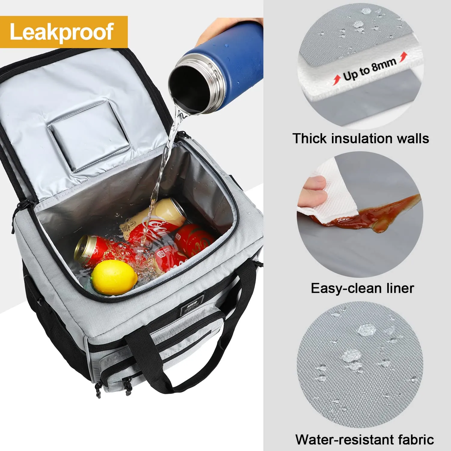 Insulated Soft Cooler Lunch Bag for Men Women, 30Can